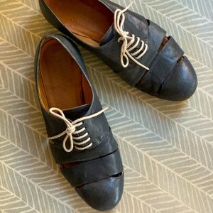 Black leather shoes